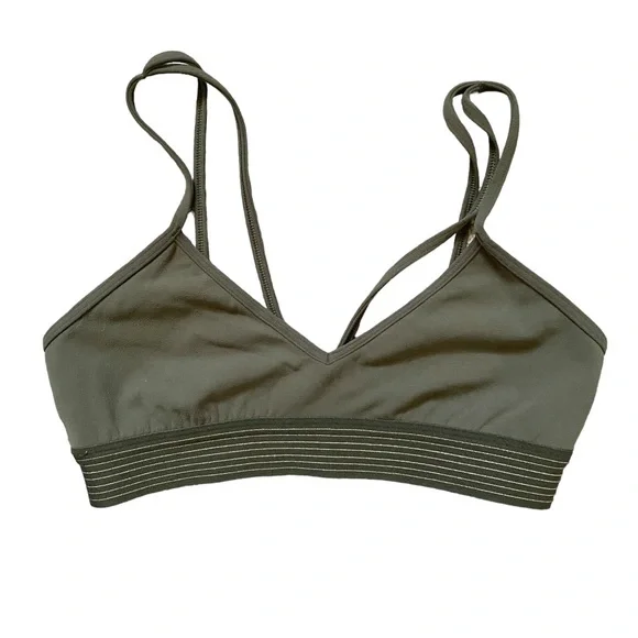 Lululemon | Light Army Green Principal Dancer Golden Lining Bralette - Picture 5 of 8
